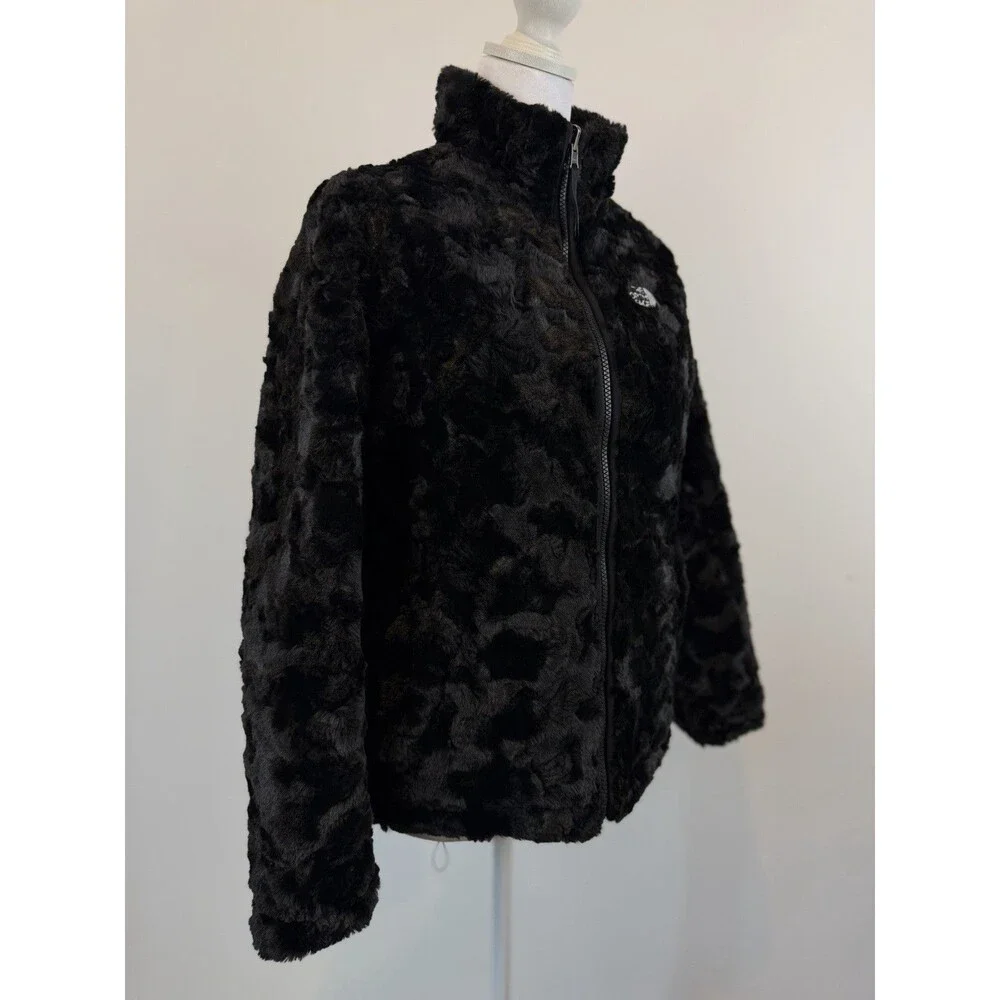 The North Face Girls L 14/16 Reversible Puffer Fleece Jacket Black